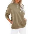 thumbnail image 2 of KIHOUT Spring Winter Womens Tops Fashion Pullover Round-Neck Long Sleeve Solid Color Blouses Sweatshirts Hoodless Tops, 2 of 5