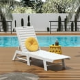 thumbnail image 3 of WestinTrends Malibu Outdoor Chaise Lounge Set of 2, All Weather Poly Lumber Patio Pool Lounge Chair with 5 Posistions Backrest, White, 3 of 9