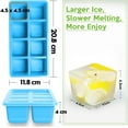 thumbnail image 3 of Large Ice Cube Trays, A house of tools 2 Pack Reusable Silicone Ice Cube Molds with Lid for Freezer, Easy Release 16 Big Square Ice Trays for Whisky Cocktails, 3 of 11
