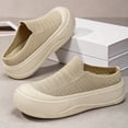 thumbnail image 6 of Viluyesy Women's Platform Sneakers Chunky Slip On Comfortable Breathable Knit Walking Shoes Non Slip Casual Flats Beige Size 8, 6 of 9