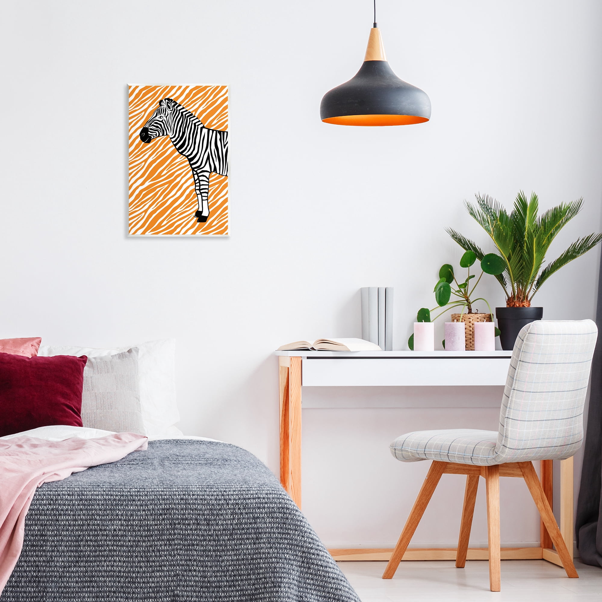 Stupell Industries Zebra Stripes Pattern Animals Painting Unframed Art Print Wall Art, 13 x 19