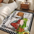 thumbnail image 4 of Area Rugs for Living Room 4x6 Ft, Farmhouse Cow Non Slip Area Rugs for Kitchen Bedroom Entryway, Country Sunflowers Pig Cabin Barn Wooden Washable Carpet Runner Rug Floor Mats for Bedroom Home Decor, 4 of 8