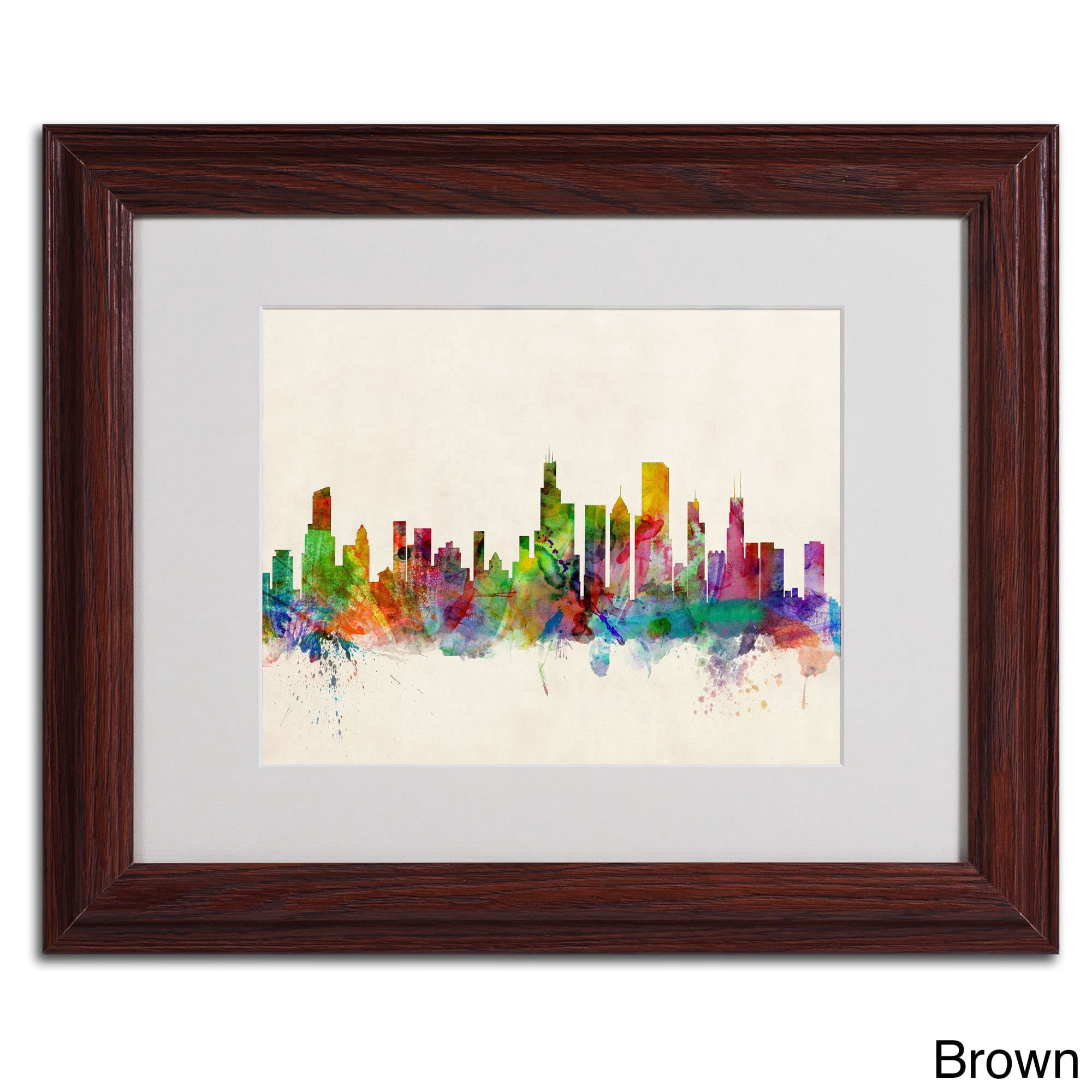 Trademark Fine Art "Chicago, Illinois" Canvas Art by Michael Tompsett, Wood Frame