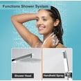 thumbnail image 2 of Chrome Shower System 10 Inch, Rain Shower Head with Handheld Spray, Luxury Rain Shower Set Square Wall Mount for Bathroom with Rain Shower and Handheld Shower System, 2 of 16