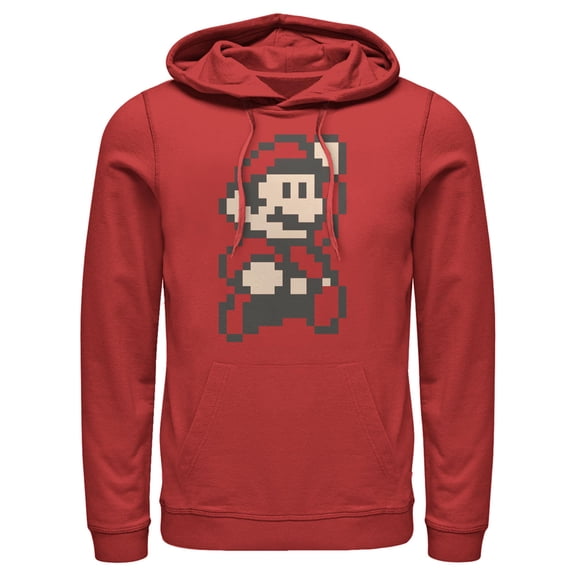 Men's Nintendo Pixel Art Large Print  Pull Over Hoodie