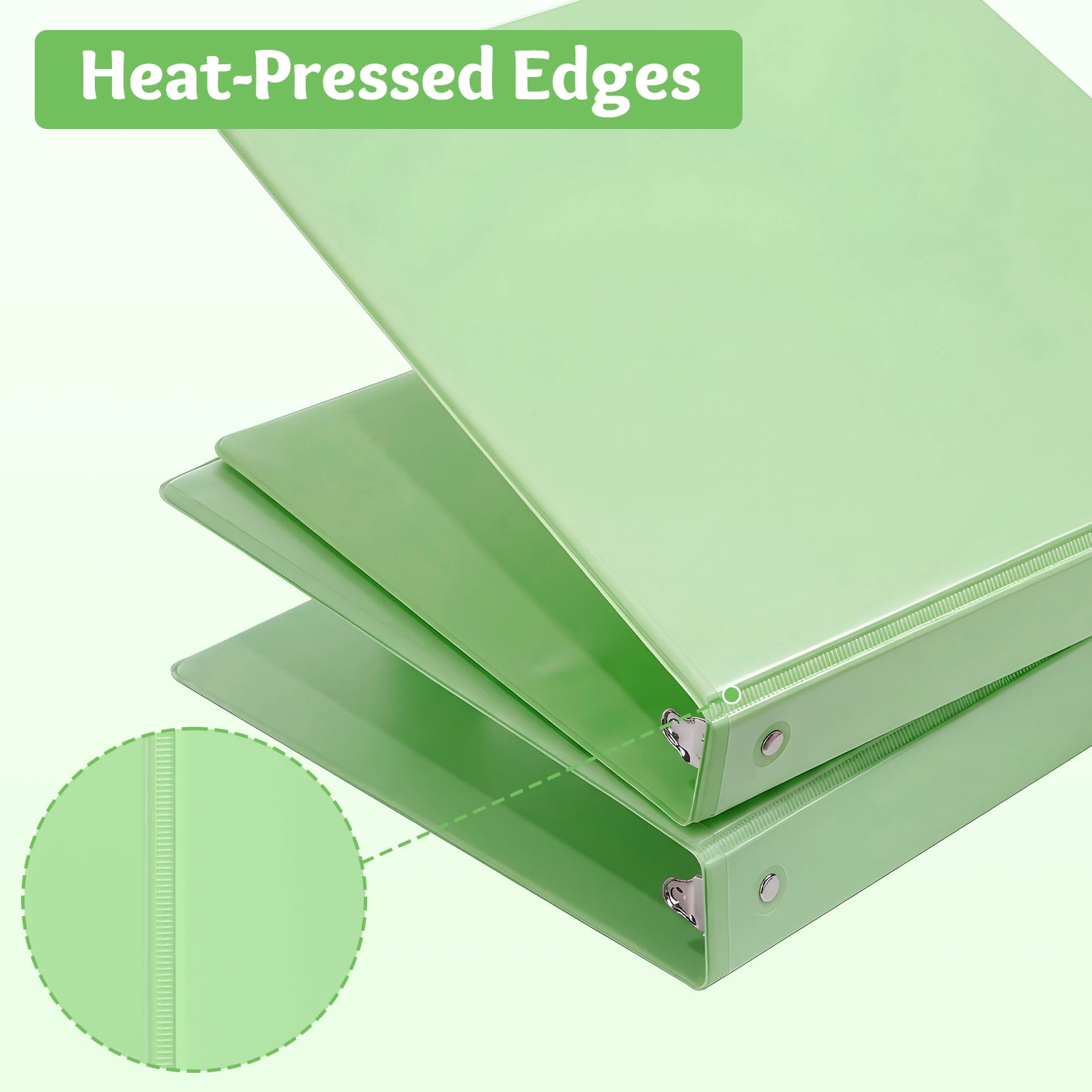 Comix 1 inch 3-ring Binder, Round Ring, 200 Sheets Capacity Light Green