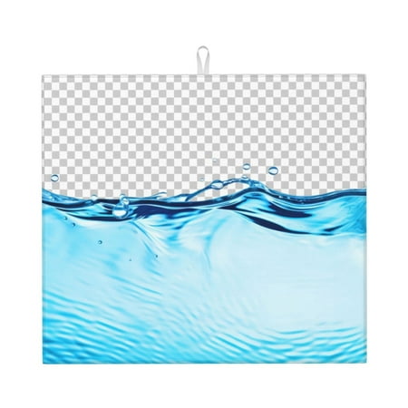 

Goofa Dish Drying Mat Super Absorbent Drying Mat Large Dish Drying Mats for Kitchen Counter Easy Clean Dish Mat Kitchen Drying Mat 16 x 18 ( Crystal Clear Water Splash )