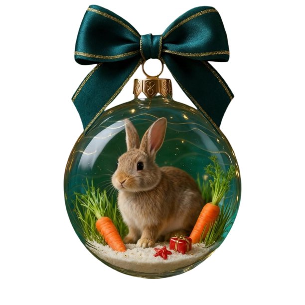 CaiYueKe Crystal Glass Ball Animal Christmas Decorations Christmas Ornament Hanging Decorations with Bow Holiday Tree Decor for Home Party Festive Gift Souvenir Accessories