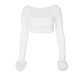 thumbnail image 1 of VISgogo Mujeres Crop Tops, Manga Larga Terciopelo Patchwork Casual Primavera Otoño Verano Street Party Club Tops VISgogo  moda, 1 of 2