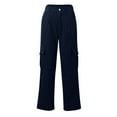 thumbnail image 5 of Bovemsi Cargo Pants Women Daily Elastic Waist Pockets Straight Solid Color Casual Loose Long Trousers Work Pants, 5 of 8