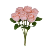 Decorr 6Pc Artificial Roses - Hyper-Realistic UV Resistant Fake Flowers for Valentine's Day, Mother's Gift Day,Table Centerpiece , Home Party& Wedding Decorations(Light Pink)
