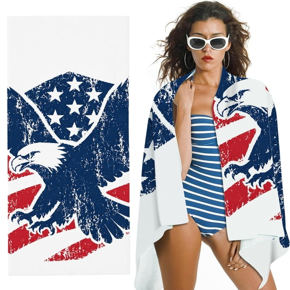 RKSupls  quickly absorb moisture Beach Towel
 - Vintage Eagle And Shield Print, Ultra-Soft Microfiber Ideal for Bathroom, beach  , Soft Super Absorbent- 30x60 in