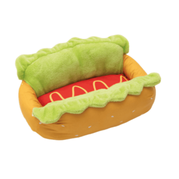 Novelty Hotdog Design Dog Bed - Soft, Removable & Washable Pet Mat for Small Dogs,21.6*15.7"