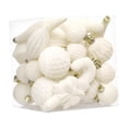thumbnail image 3 of 28 adornos navideños de bolas, colgantes de decoración navideña, adornos flocados para fiestas de aniversario de Acción de , suministros para Blanco, 3 of 9