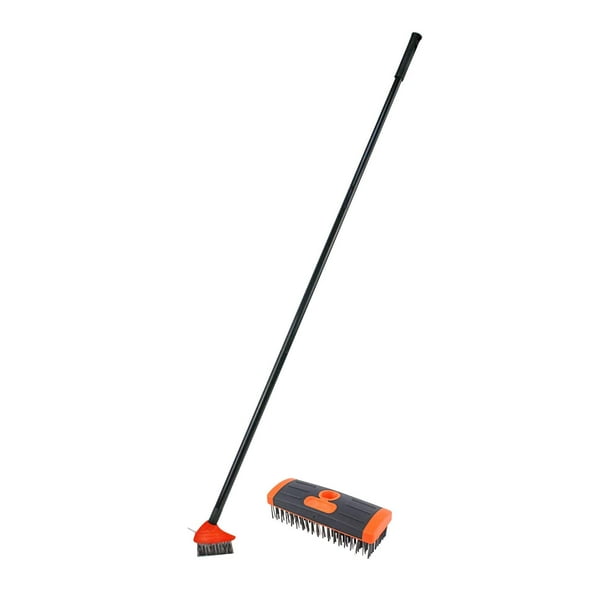 Patio Cleaning Wire Brush, Wire Weeds Brush, Ergonomic Handle, Hand