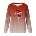 thumbnail image 4 of Aujourd'hui Réduction! Aqestyerly Grande Taille de Noël Tops Femmes Col Rond Sweatshirt Imprimé de Noël à Manches Longues Sweat à Capuche, 4 of 4