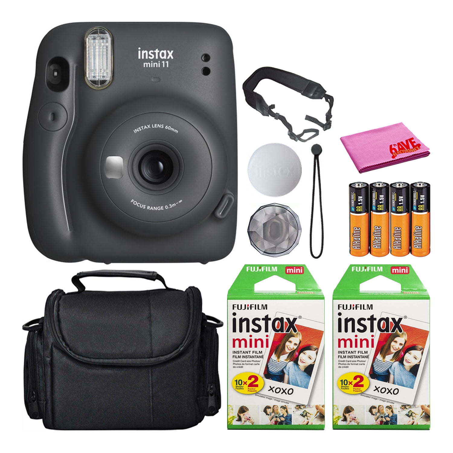 Fujifilm Instax Mini 11 Instant Camera (Ice White) Kit with 40 