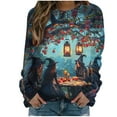thumbnail image 2 of VKOYWKM Halloween Sweatshirts Women Witch Graphic Sweatshirt Party Tops Fall Long Sleeve Crewneck Sweatshirts Vintage Halloween Sweatshirt, 2 of 6