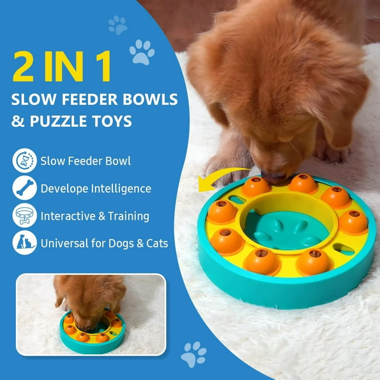 Non-Slip Interactive Slow Feeder Dog Puzzle, Food & Treat Training Toy for All Dog Sizes & Cats, Size: 10 x 10 x 2.5, Green