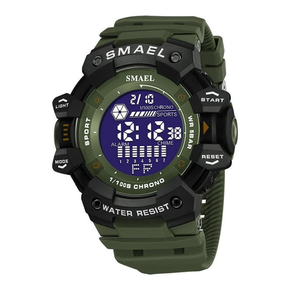 EXPLOJOY Men's Digital Sport Watch – 50m Waterproof, Large Dial, Multifunctional Display, Luminous Interface