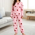 thumbnail image 6 of Pink Womens Pajama Sets Women's Winter and Autumn Thickened Fleece and Coral Fleece Warm Up Set Two Piece Set for Students Suitable for Home Wear and Can Be Worn Outside. Women Blending Sweatshirt, 6 of 6