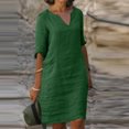 thumbnail image 2 of JINMGG Summer Dresses 2024, Dresses for Women 2024 Fashion Women Casual Sexy Round Neck Printing Summer 1/2Sleeve Dress Army Green L, 2 of 5
