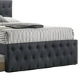 thumbnail image 3 of Nek Full Size Upholstered Bed with Twin Trundle, Tufted Charcoal Burlap, 3 of 5