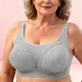 thumbnail image 6 of Feancey Push Up Bras for Older Women Plus Size Full Coverage Wireless Bra Mesh Breathable Comfort Bra Adjustable Straps Casual Everyday Brassiere Gray 38, 6 of 10