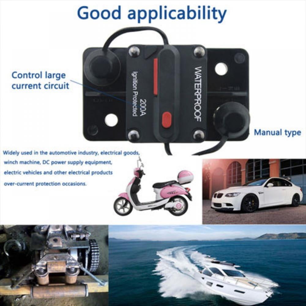 50A Asdomo 12V-24V DC Circuit Breaker Trolling Motor Auto Car Marine Boat Bike Stereo Audio Inline Fuse Inverter Waterproof with Manual Reset 