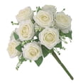 thumbnail image 2 of Yuarrent 9 cabezas de rosas artificiales, ramo de flores de boda, flores falsas de seda, decoración para el hogar, fiesta de boda, regalo del Flores artificiales, 2 of 6