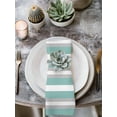 thumbnail image 3 of nqOlkjepod Aqua Grey Stripe Cloth Napkins Set of 6 Reusable Dinner Napkins, Minimalist Farmhouse Striped Cocktail Napkin Washable Table Napkins for Wedding/Holiday Party/Baby Shower 20"x20", 3 of 8