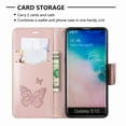 thumbnail image 6 of Allytech Galaxy S10 Case, Slim Fit PU Leather Folio Butterfly Embossed Shockproof Wrist Hand Strap Flip Cards Holder Wallet Case TPU Back Cover for Samsung Galaxy S10,Pink, 6 of 8