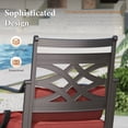 thumbnail image 6 of SUMMIT LIVING 7-Piece Outdoor Patio Dining Set with 6 Cushioned Chairs & Metal Round Table with Umbrella Hole, Black & Red, 6 of 11