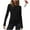 Black, variant on Mgmyaa Women's Layering Thermal Long Sleeve Round Neck Base Shirt with Socks Set Comfortable Stretch Lightweight Warm Undershirt