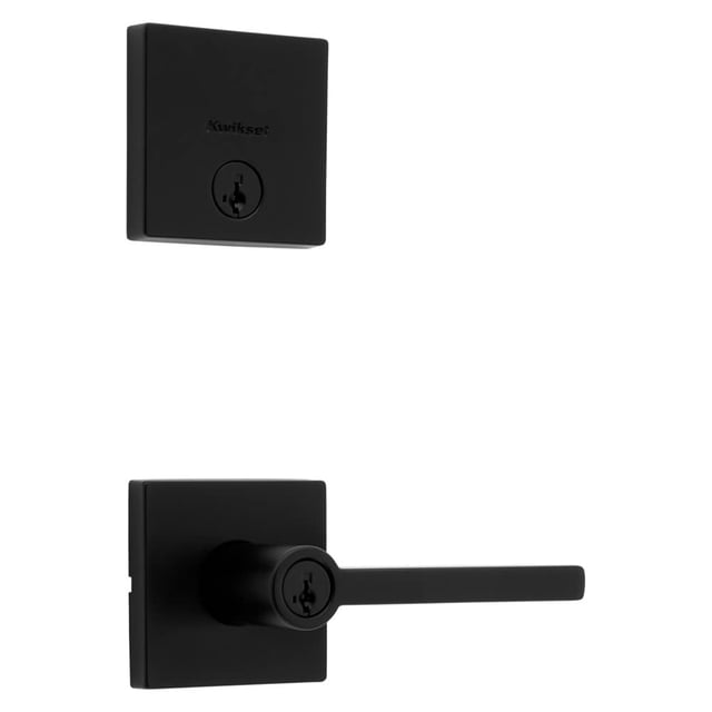 Cerradura de puerta Kwikset 991 Halifax con llave, palanca de entrada y cerrojo