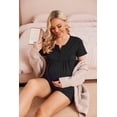 thumbnail image 5 of Ekouaer Women's Maternity Nursing Pajamas Shorts Set Summer Nursing Sets Soft Labor Delivery PJS, 5 of 6