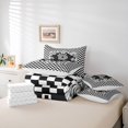 thumbnail image 5 of Manfei Checkered Monogrammed P Bedding Comforter Set 7pcs, Fashion Buffalo Plaid Queen Bedding Sets, Teens Kids Boys Girls Reversible Queen Sheet Sets, Luxury Bedroom Decor, 5 of 7