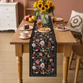 thumbnail image 4 of Watercolor Country Flowers Table Runner 36 Inches Long,Kitchen Dining Tablerunners Red Pink Floral Art on Black Linen Table Runners Dresser Scarves for Home Dinner Wedding Holiday Party Decor, 4 of 9