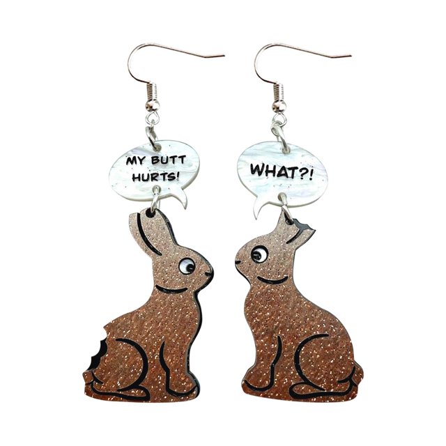 Rabbit Dialogue Earrings Pendant Lovely Gifts Acrylic Girl Women Trendy Pendant Yuyangstore pendientes colgante