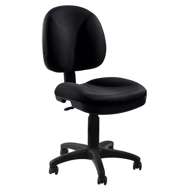 Pemberly Row Comfort Task Chair Fabric Padded 18-22 Inches Height Black