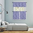 thumbnail image 5 of Purple Navy Blue Kitchen Curtains Sets for Windows 36 Inch Length, Retro Botanical Abstract Art Rod Pocket Window Treatments Tier Curtains and Valances Set for Bedroom/Bathroom, 5 of 8