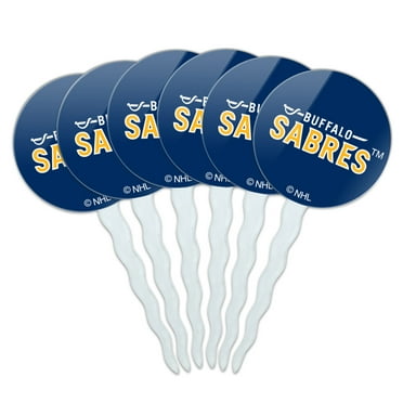 NHL Buffalo Sabres Logo Cupcake Picks Toppers Decoration Set of 6