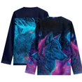 thumbnail image 2 of FUIALDOLG 15-16 Years Boys Shirts Long Sleeve Galaxy Wolf Space Crew Neck T-Shirts Casual Loose Tops Kids Winter Layering Tees, 2 of 6