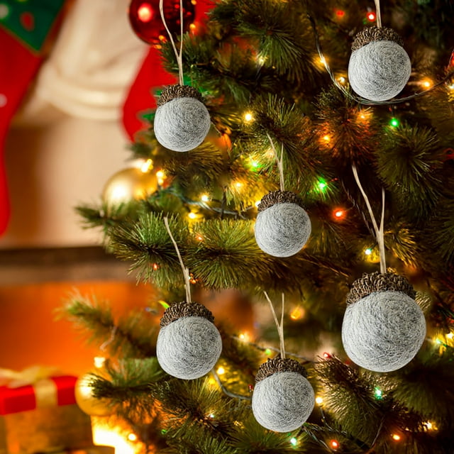 Xihbxyly Bellotas de Fieltro, Adornos de Lana con Tapas de Bellota Naturales, Artesanía Única, Tacto Suave y Cálido, Decoración Versátil para Bolsos o Árboles de Navidad, Decoración Invernal, Juego d