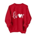 thumbnail image 2 of VgaVtl Women Sweatshirt Long Sleeve Oversized Valentines Day Women's Tops Red Love Print Vacation for Girlfriend Pullover Tops, 2 of 7