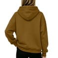 thumbnail image 6 of SYwaren Women's Chic Pullover Solid Color Half Zipper Hooded Long Sleeve Fashion Casual Oversized Loose Sweatshirt Top, 6 of 7