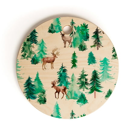 

Society6 Ninola Design Deer Forest Watercolor Round Cutting Board