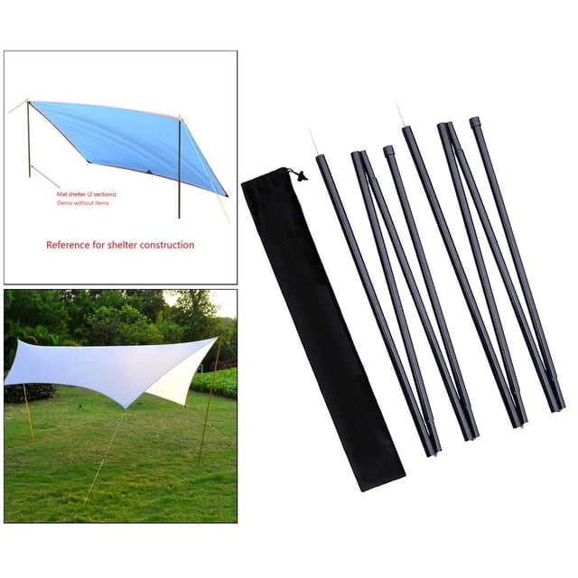 2 paquetes de postes de soporte toldo Barra de 4 secciones shamjiam Varilla de soporte para refugio solar