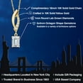 thumbnail image 2 of Gem Stone King 10K Yellow Gold White Moissanite and Lab Grown Diamond Pendant Necklace for Women | 0.60 Cttw | Gemstone Birthstone | Emerald Cut 6X4MM | With 18 inch Chain, 2 of 6
