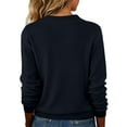 thumbnail image 4 of Hearthz Sweater with Collar Women Basic Ribbed V Neck Long Sleeve Tops for Women Knit Spring Winter Outfits Sweatshirt Women, 4 of 6